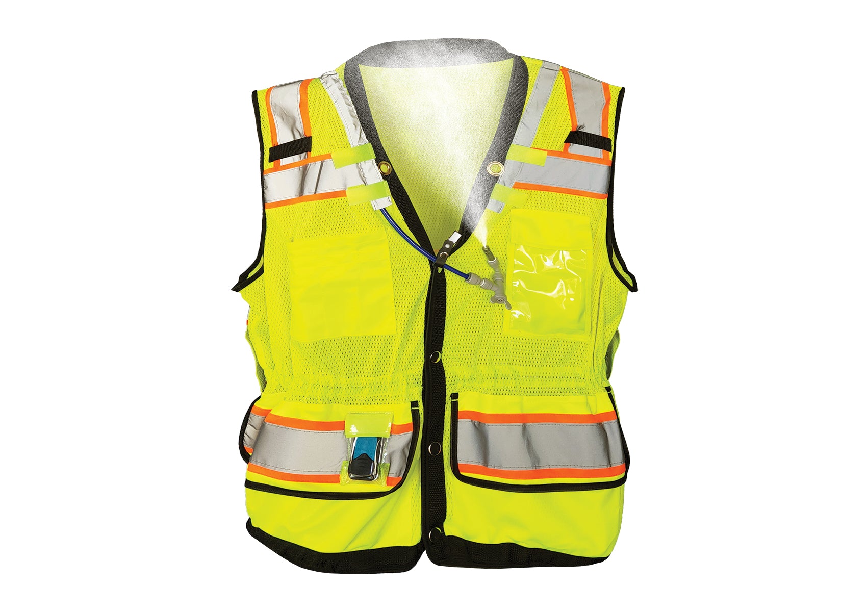 front of misting hi vis vest