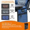 Portable heated chair with power bank, ideal for outdoor activities.