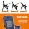 Heated Chair Recline, perfect for camping with a warm, adjustable seat design.