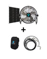 portable misting fan solar panel with pump case and mist line