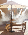 powerful misting system attached to patio umbrella misting patio